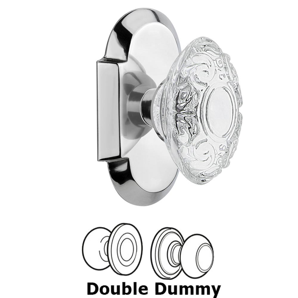 Double Dummy - Cottage Plate With Crystal Victorian Knob in Bright Chrome