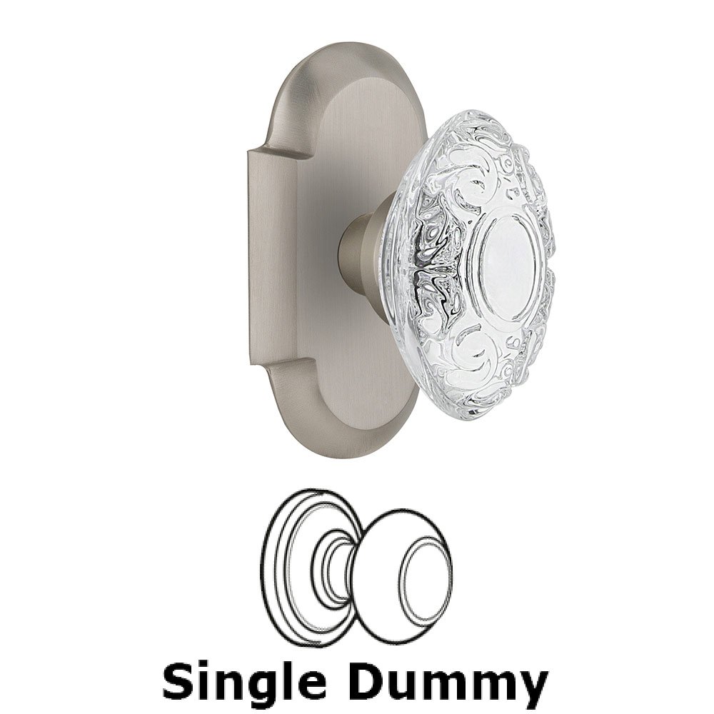 Single Dummy - Cottage Plate With Crystal Victorian Knob in Satin Nickel