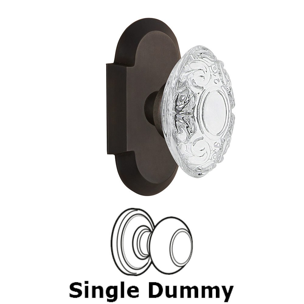 Single Dummy - Cottage Plate With Crystal Victorian Knob in Oil-Rubbed Bronze