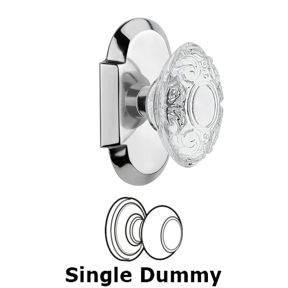 Single Dummy - Cottage Plate With Crystal Victorian Knob in Bright Chrome