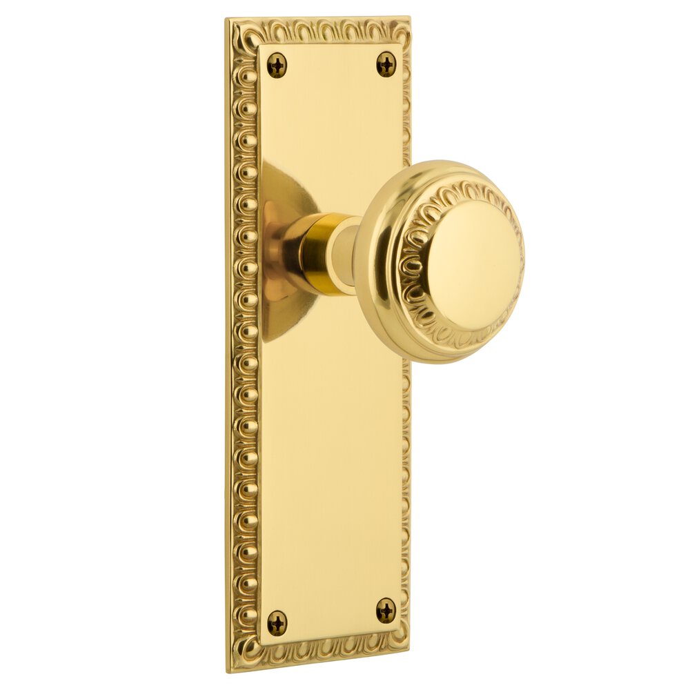Passage Neoclassical Plate with Neoclassical Knob in Polished Brass