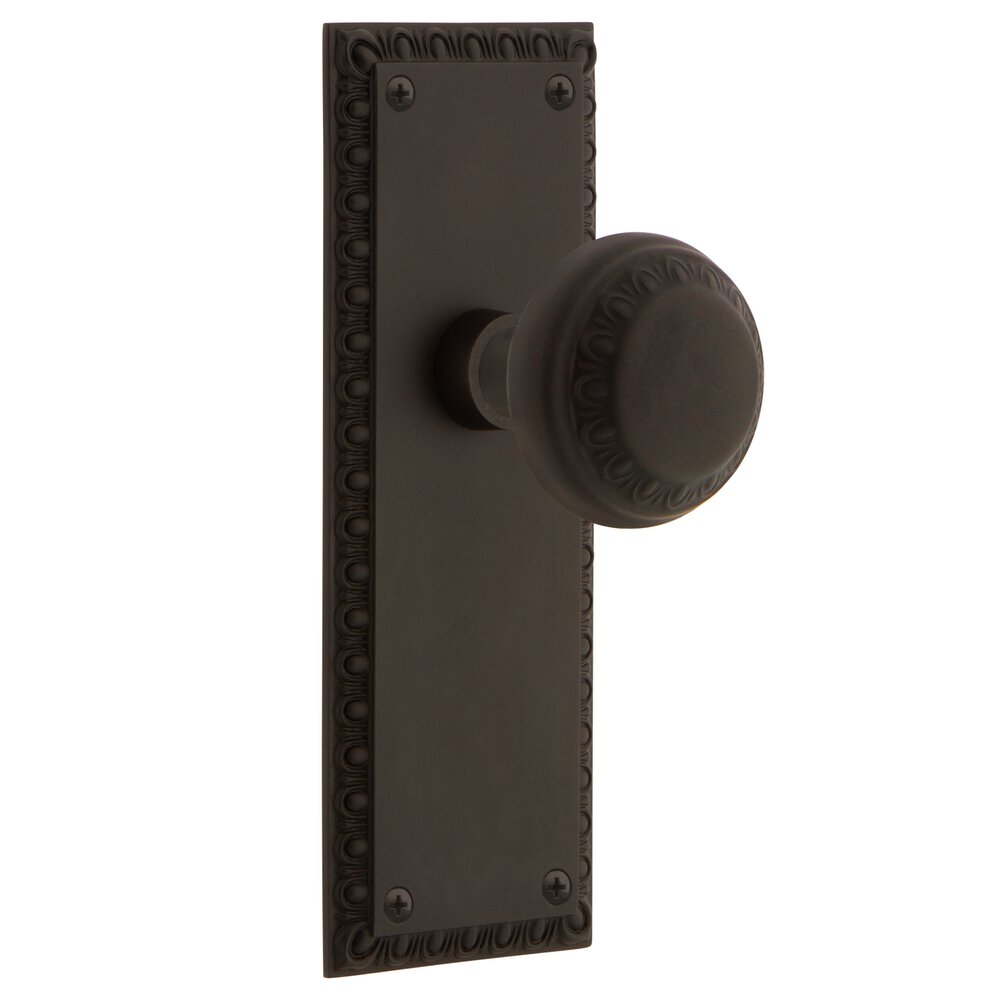 Privacy Neoclassical Plate with Neoclassical Knob in Oil-Rubbed Bronze