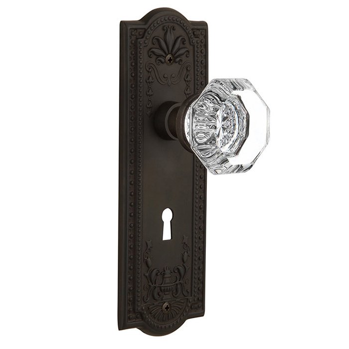 Double Dummy Meadows Plate with Keyhole and Waldorf Door Knob in Oil-Rubbed Bronze