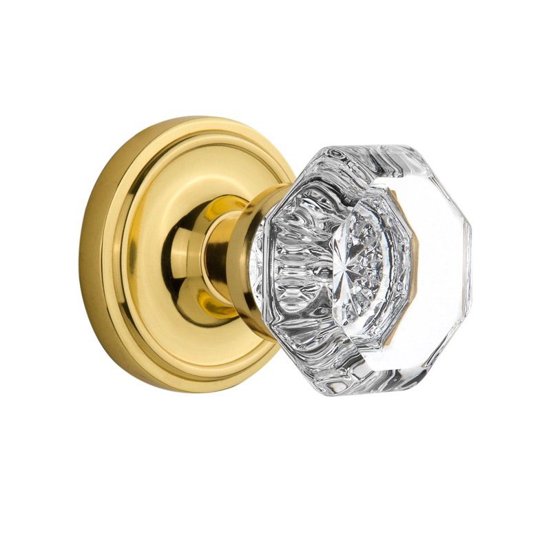 Passage Classic Rosette with Waldorf Door Knob in Polished Brass