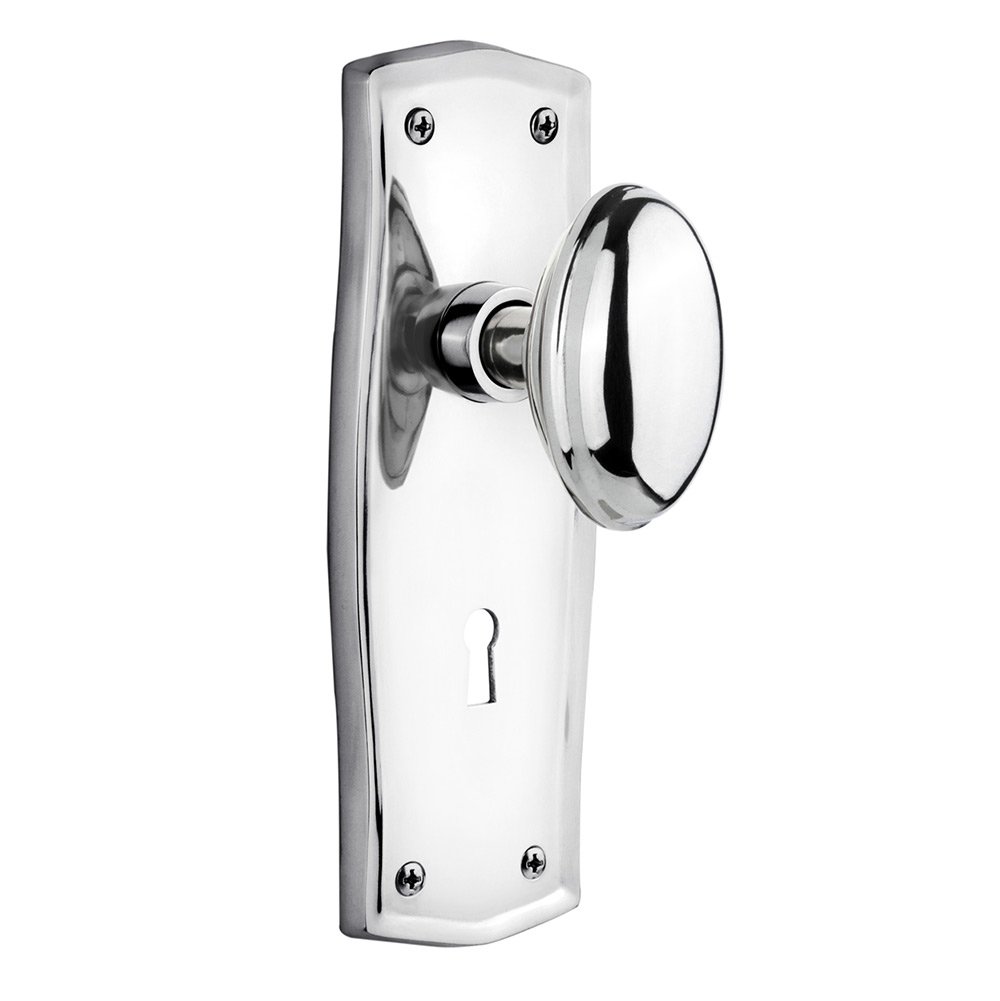 Passage Prairie Plate with Keyhole and Homestead Door Knob in Bright Chrome