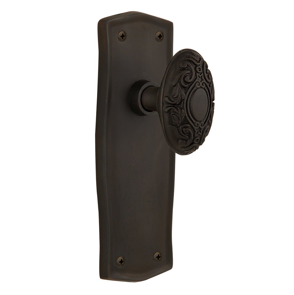 Single Dummy Prairie Plate with Victorian Door Knob in Oil-Rubbed Bronze