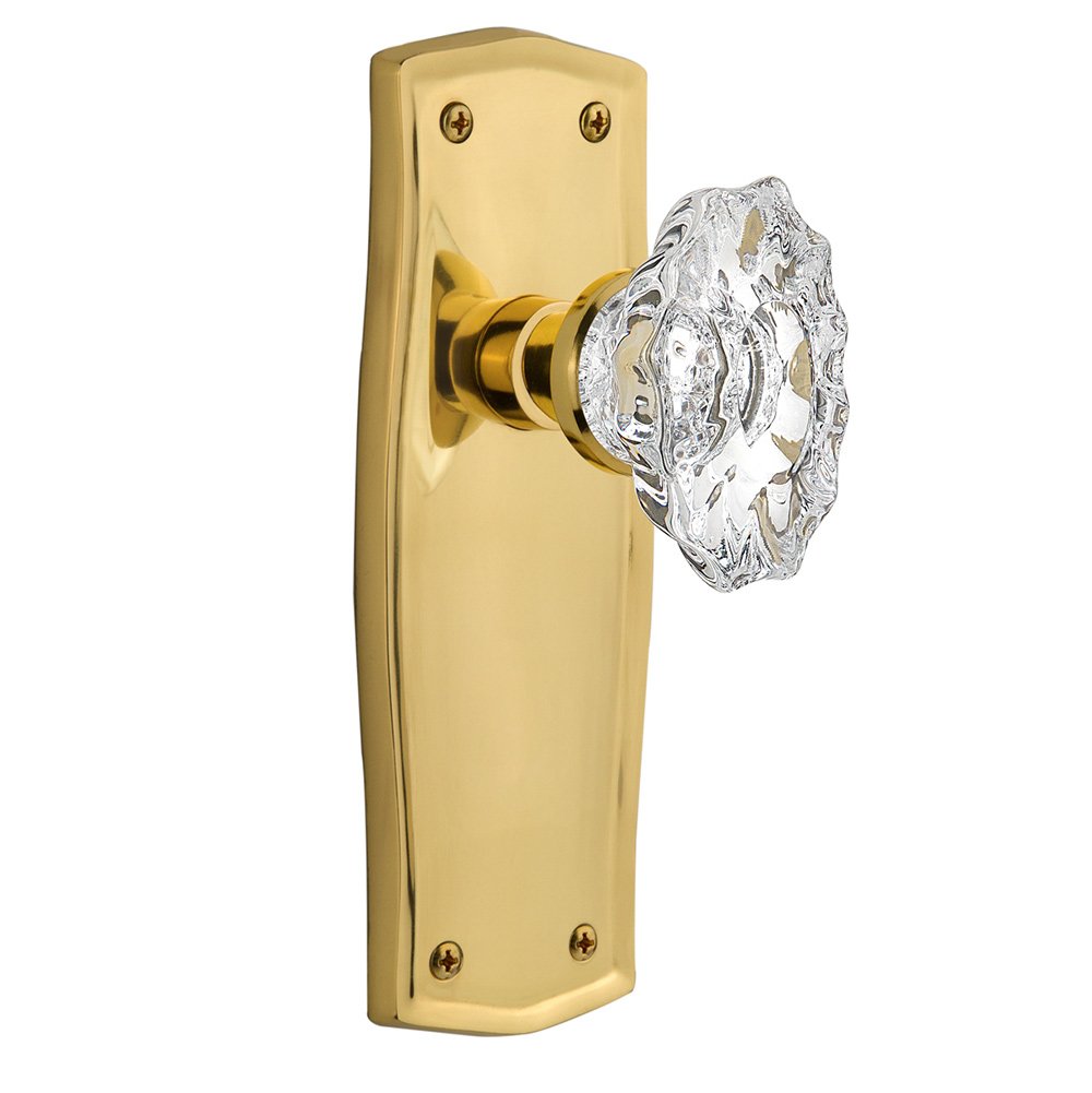 Single Dummy Prairie Plate with Chateau Door Knob in Unlacquered Brass