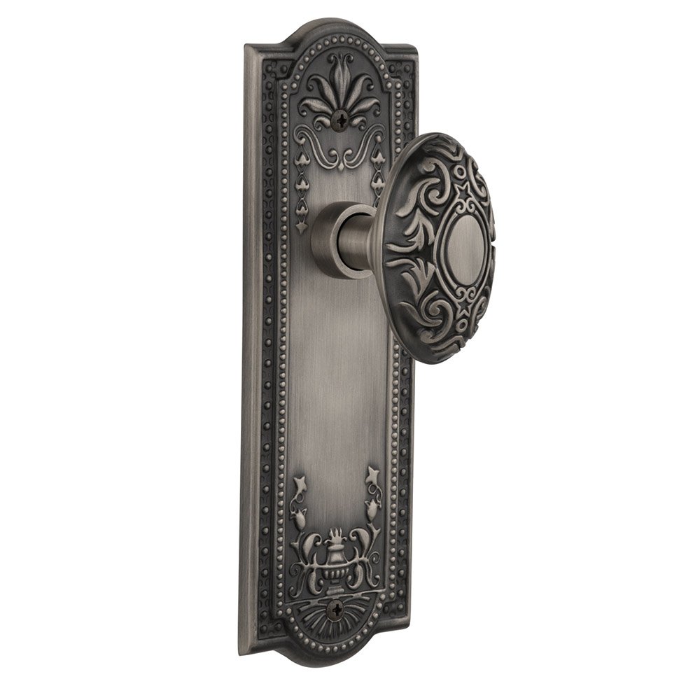 Privacy Meadows Plate with Victorian Door Knob in Antique Pewter