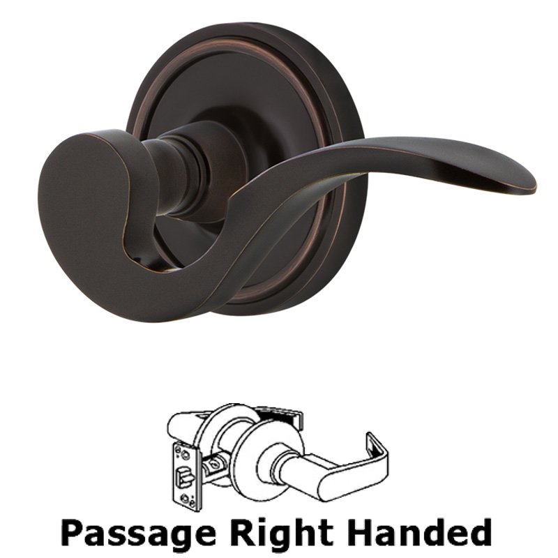 Classic Rose Passage Right Handed Manor Lever in Timeless Bronze