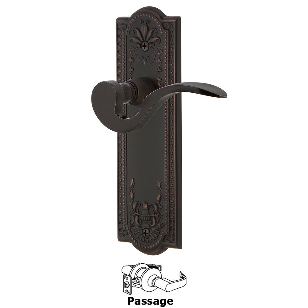 Meadows Plate Passage Manor Lever in Timeless Bronze