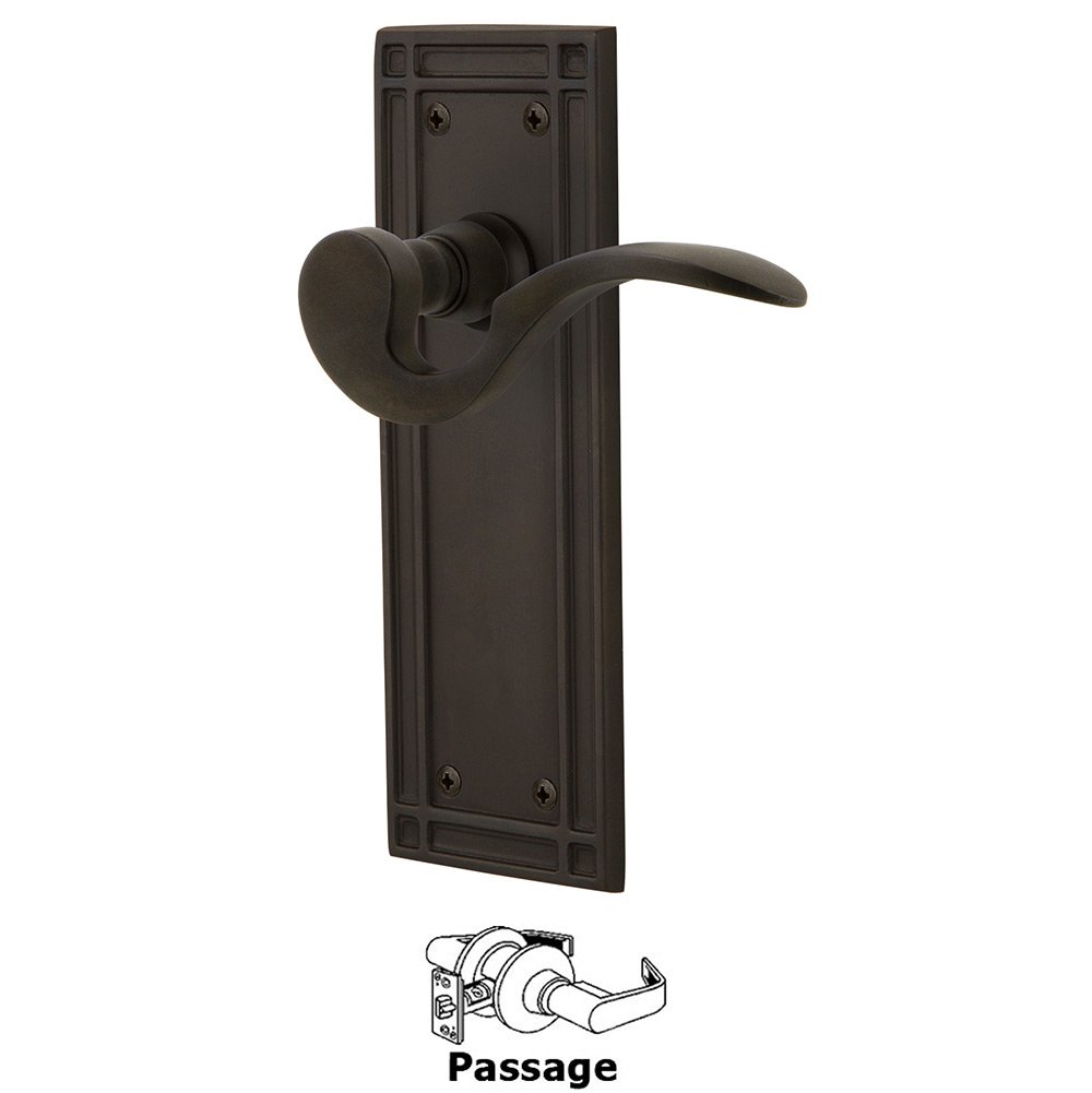 Mission Plate Passage Manor Lever in Oil-Rubbed Bronze
