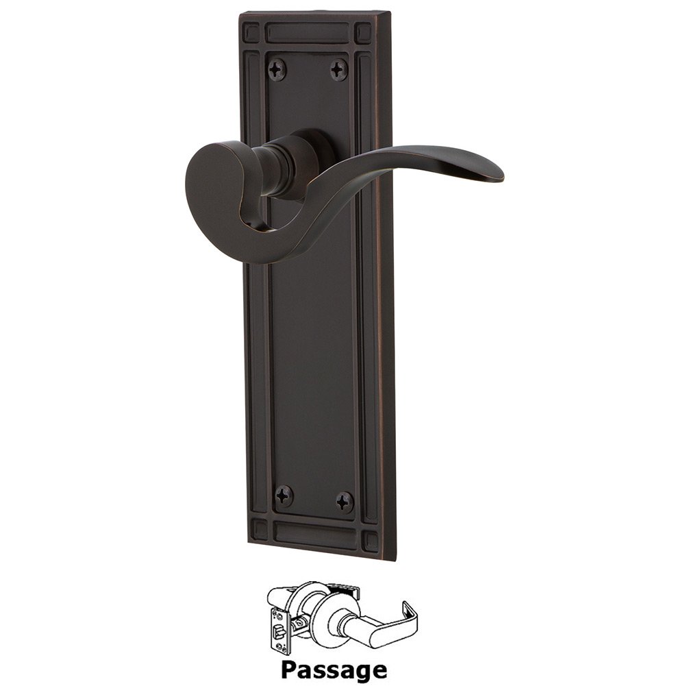 Mission Plate Passage Manor Lever in Timeless Bronze
