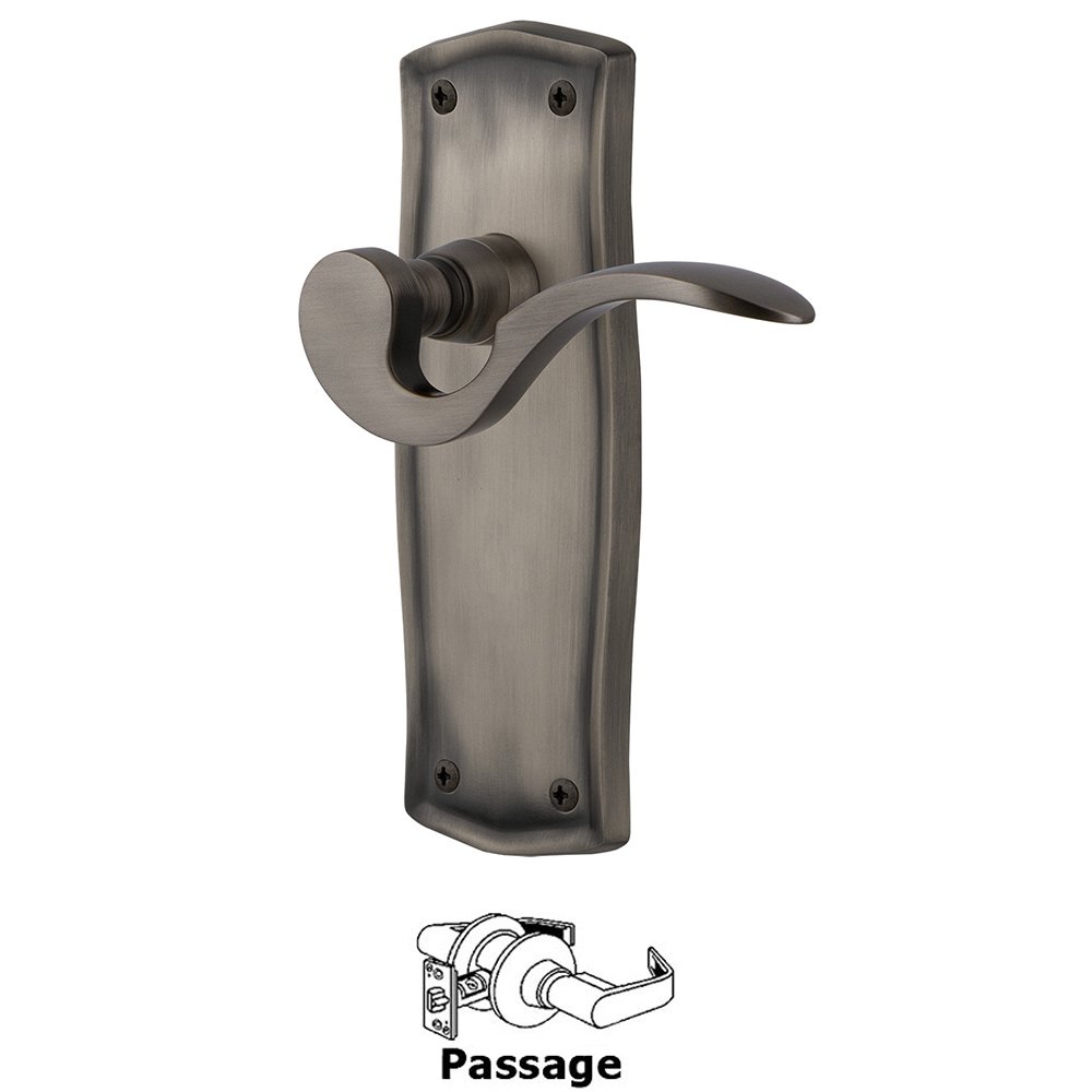 Prairie Plate Passage Manor Lever in Antique Pewter