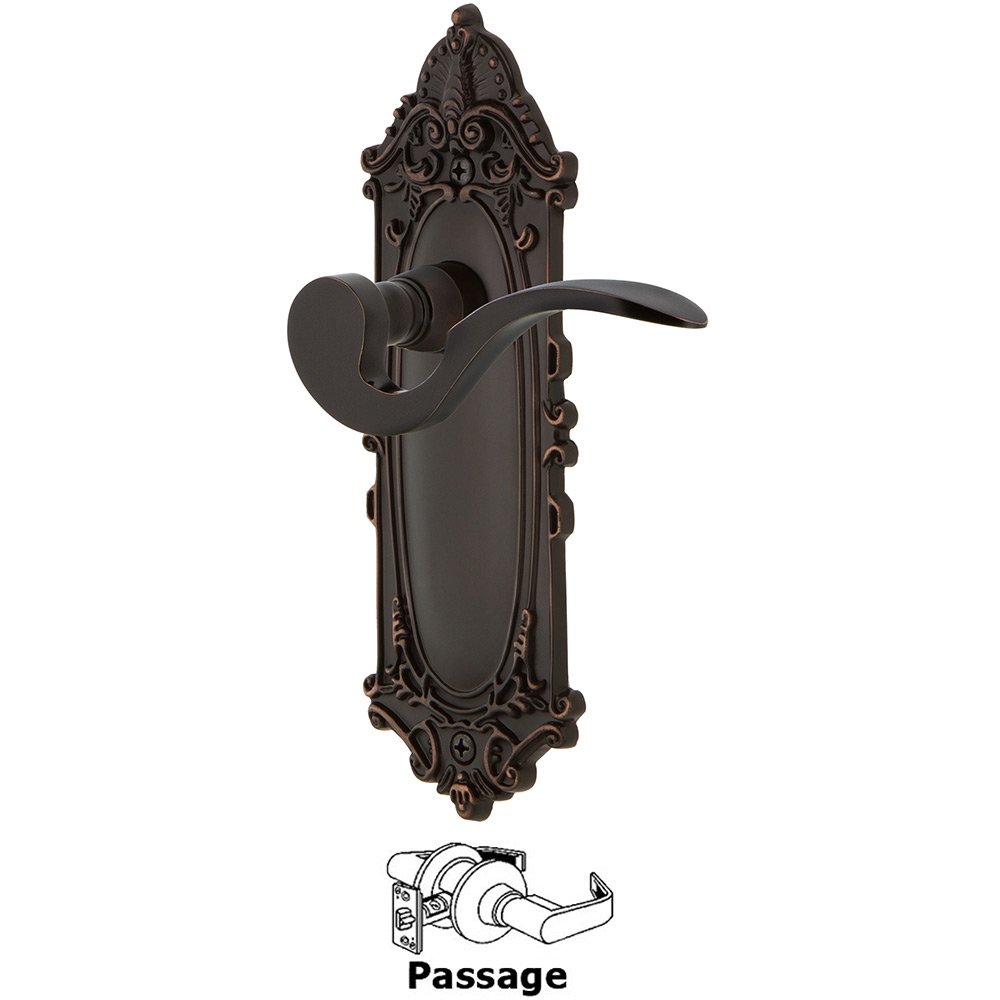 Victorian Plate Passage Manor Lever in Timeless Bronze
