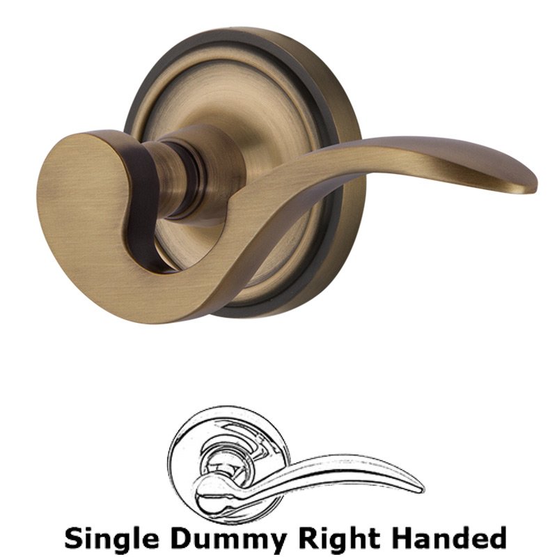 Classic Rose Single Dummy Right Handed Manor Lever in Antique Brass