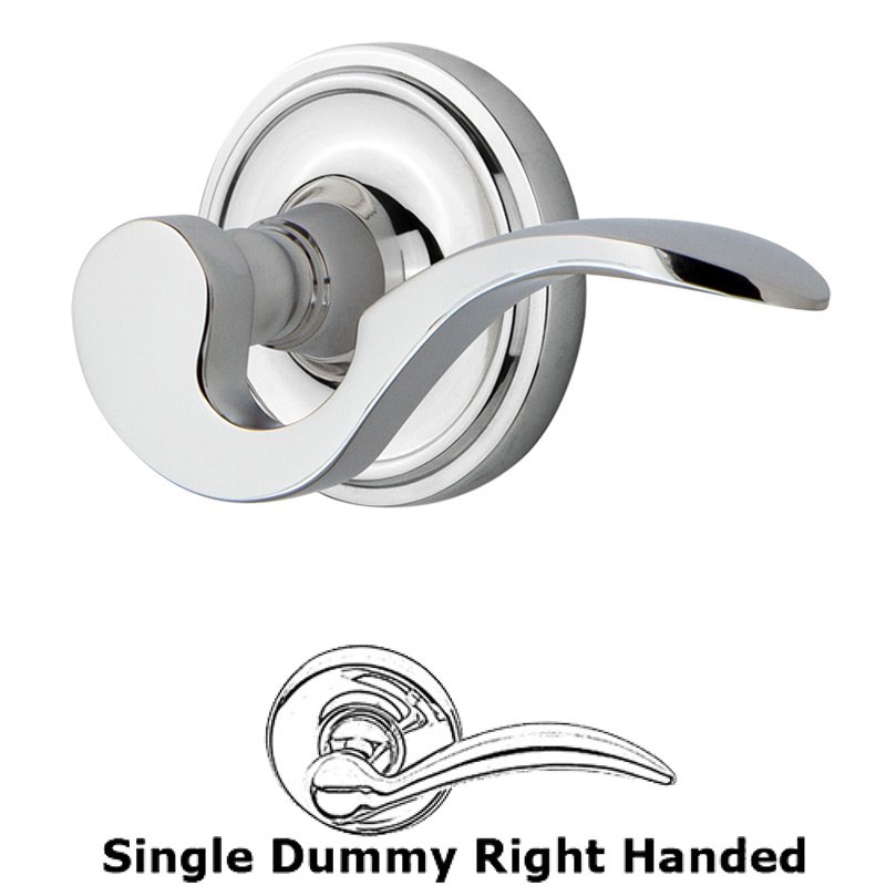 Classic Rose Single Dummy Right Handed Manor Lever in Bright Chrome
