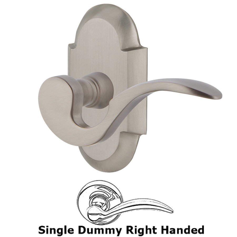 Cottage Plate Single Dummy Right Handed Manor Lever in Satin Nickel