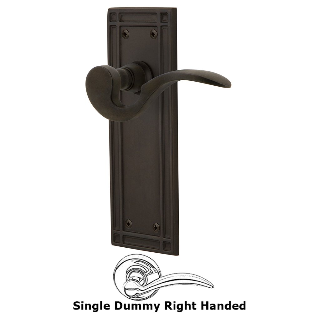 Mission Plate Single Dummy Right Handed Manor Lever in Oil-Rubbed Bronze