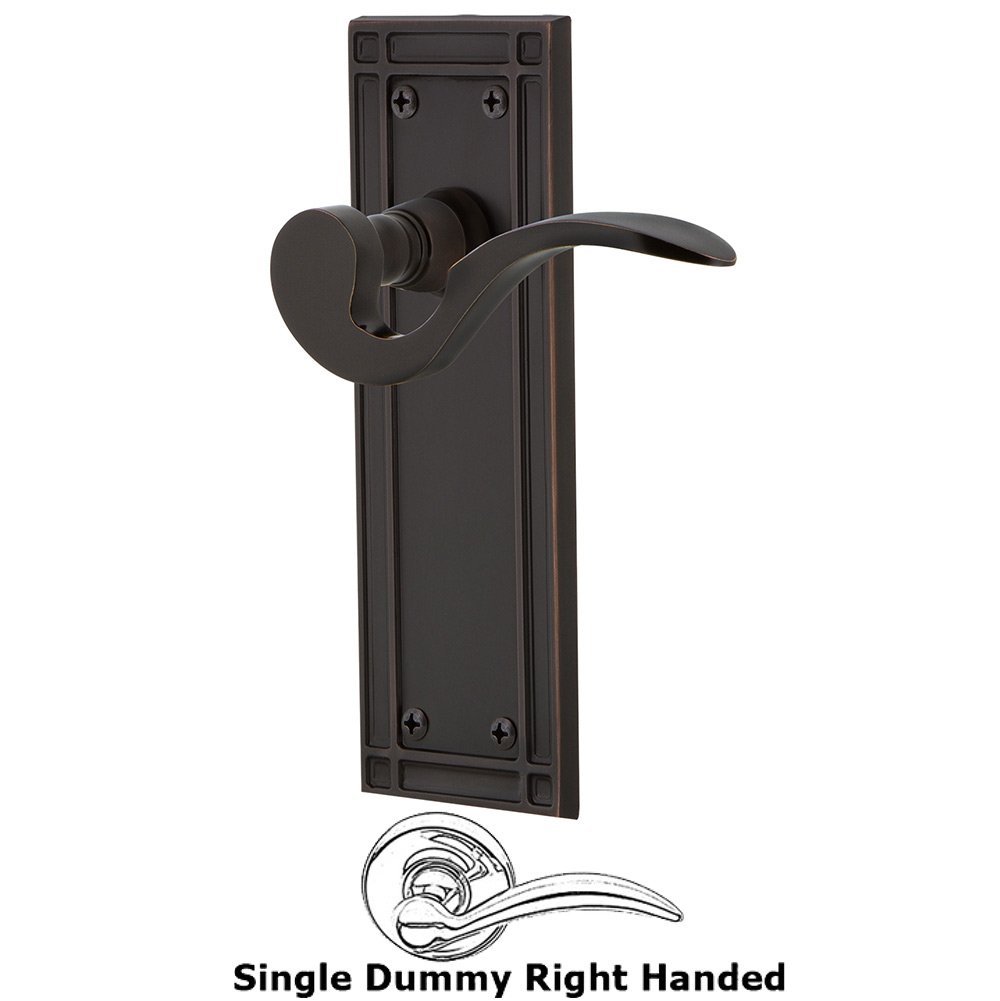 Mission Plate Single Dummy Right Handed Manor Lever in Timeless Bronze