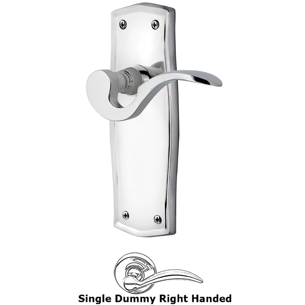Prairie Plate Single Dummy Right Handed Manor Lever in Bright Chrome