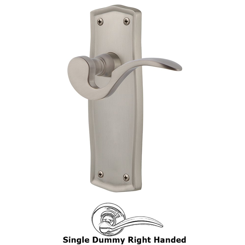 Prairie Plate Single Dummy Right Handed Manor Lever in Satin Nickel