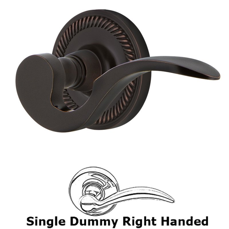 Rope Rose Single Dummy Right Handed Manor Lever in Timeless Bronze