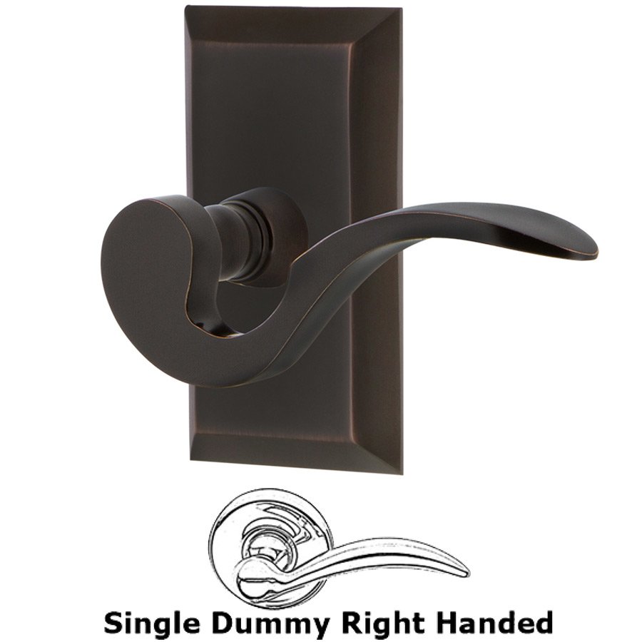 Studio Plate Single Dummy Right Handed Manor Lever in Timeless Bronze