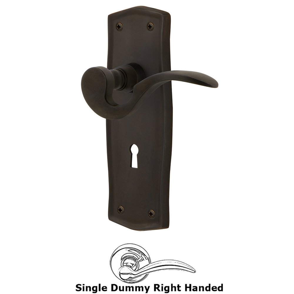 Prairie Plate Single Dummy with Keyhole Right Handed Manor Lever in Oil-Rubbed Bronze