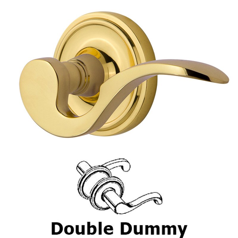 Classic Rose Double Dummy Manor Lever in Polished Brass