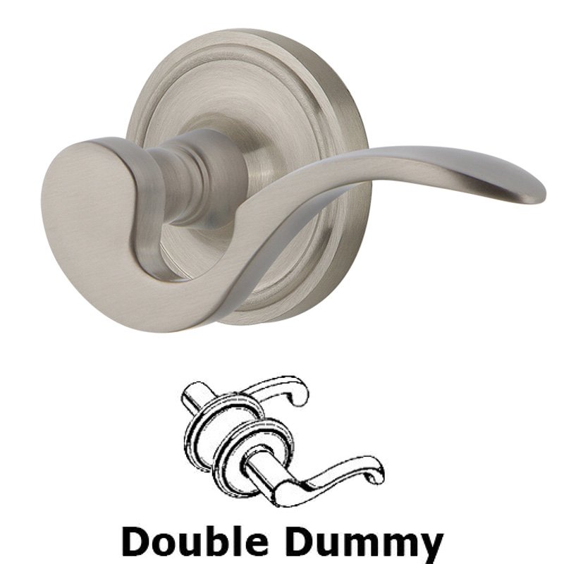 Classic Rose Double Dummy Manor Lever in Satin Nickel