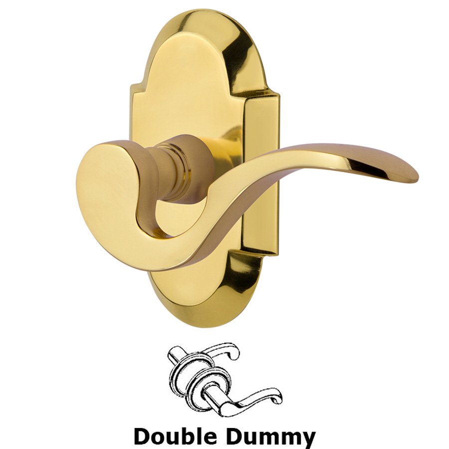 Cottage Plate Double Dummy Manor Lever in Polished Brass