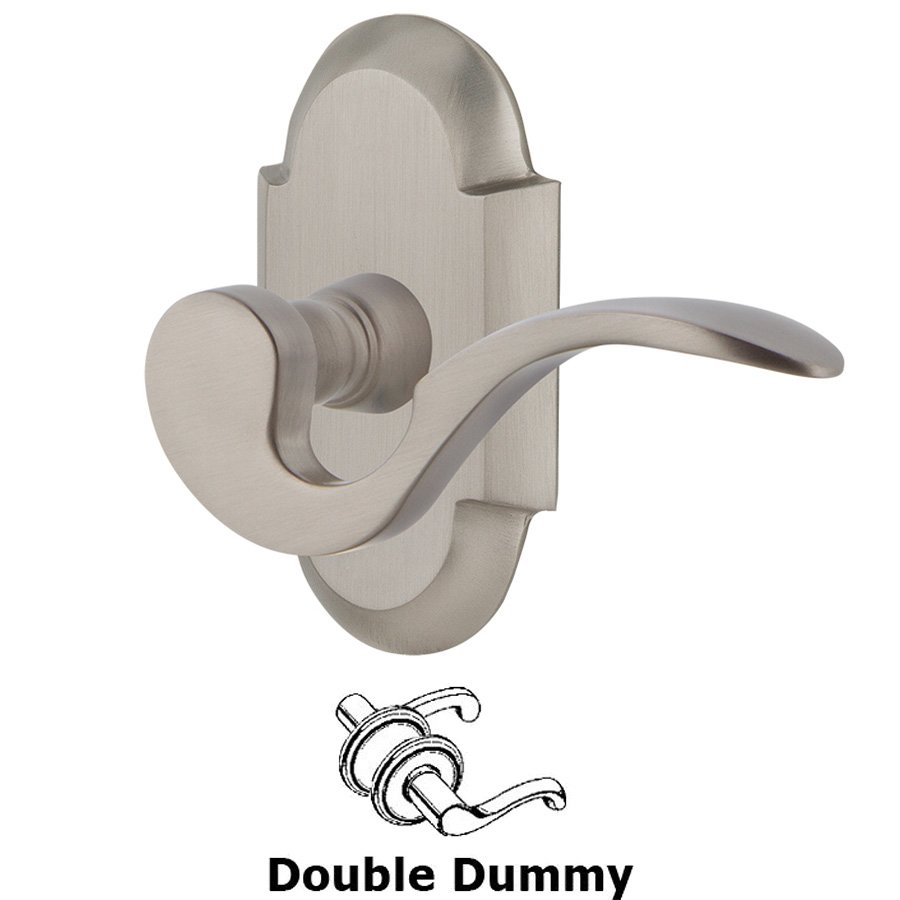 Cottage Plate Double Dummy Manor Lever in Satin Nickel