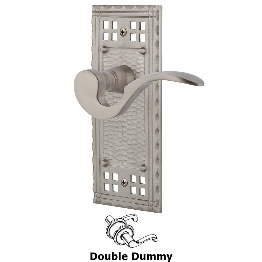 Craftsman Plate Double Dummy Manor Lever in Satin Nickel