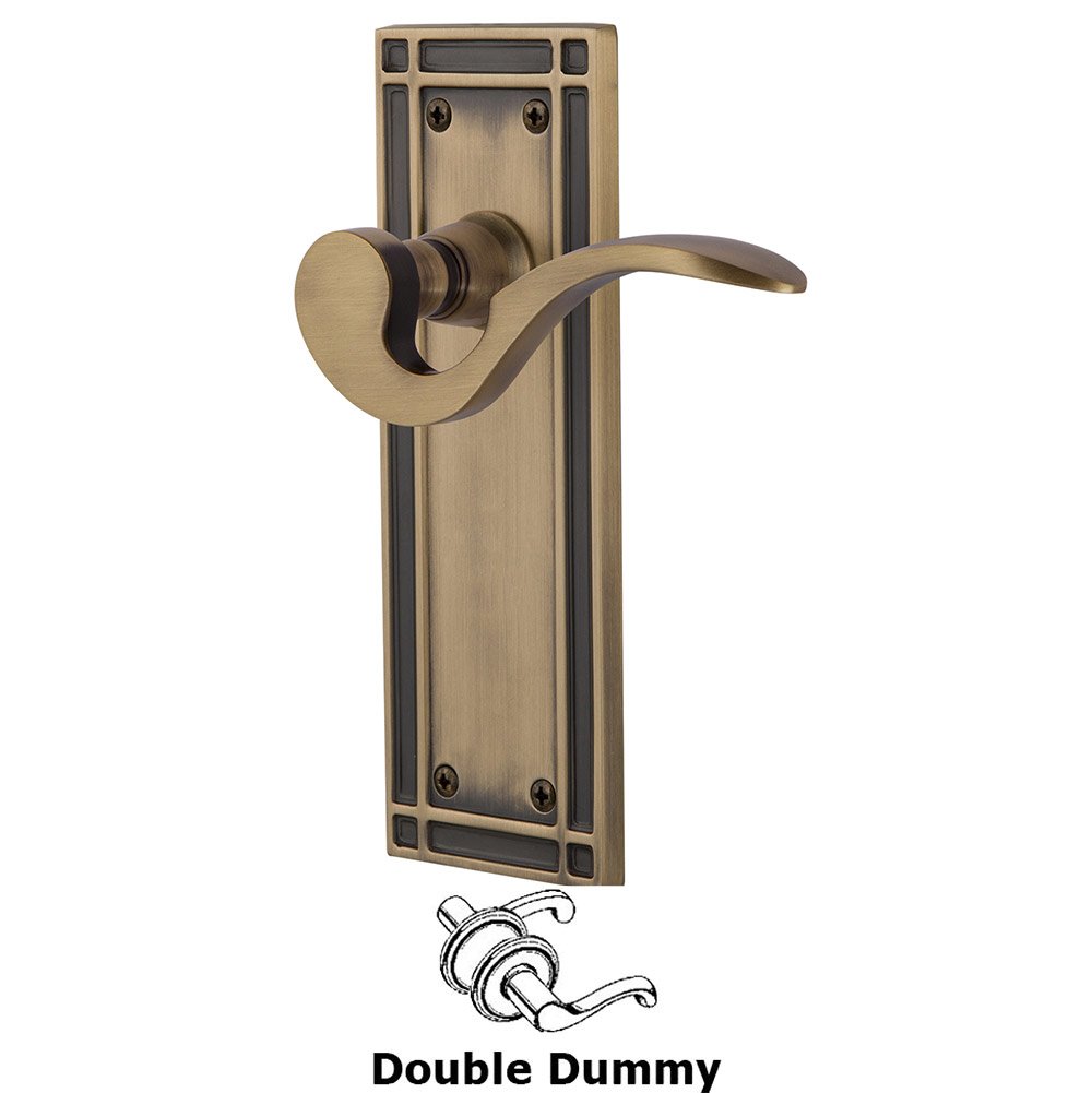 Mission Plate Double Dummy Manor Lever in Antique Brass