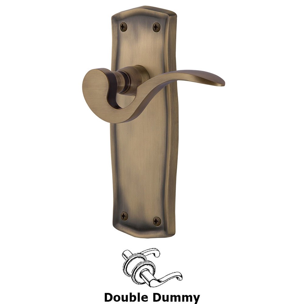 Prairie Plate Double Dummy Manor Lever in Antique Brass