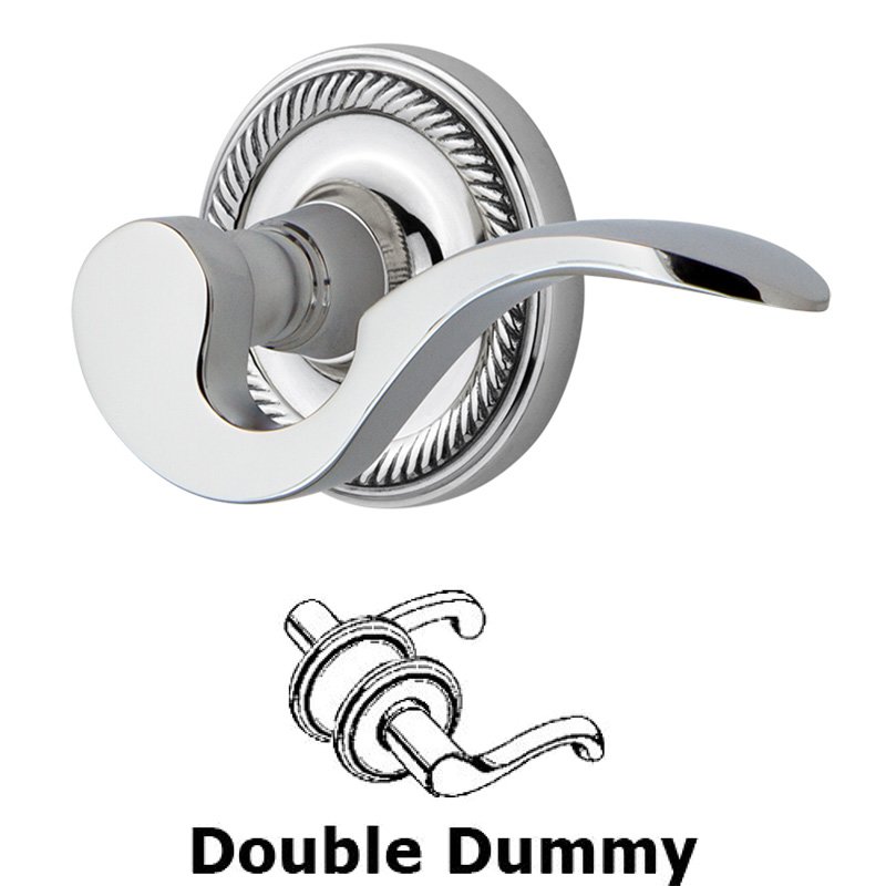 Rope Rose Double Dummy Manor Lever in Bright Chrome
