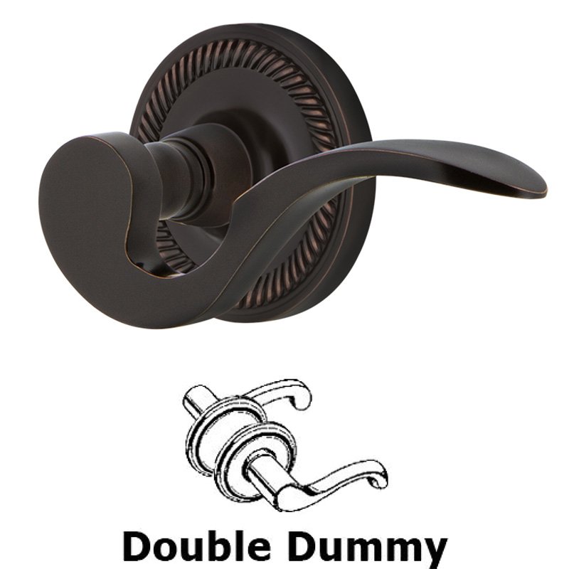 Rope Rose Double Dummy Manor Lever in Timeless Bronze