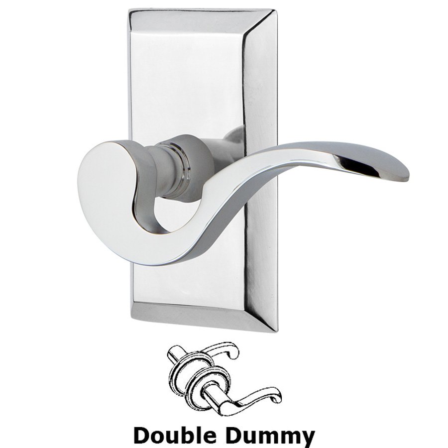 Studio Plate Double Dummy Manor Lever in Bright Chrome