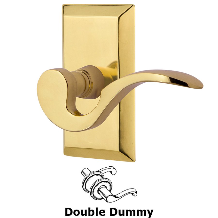 Studio Plate Double Dummy Manor Lever in Polished Brass