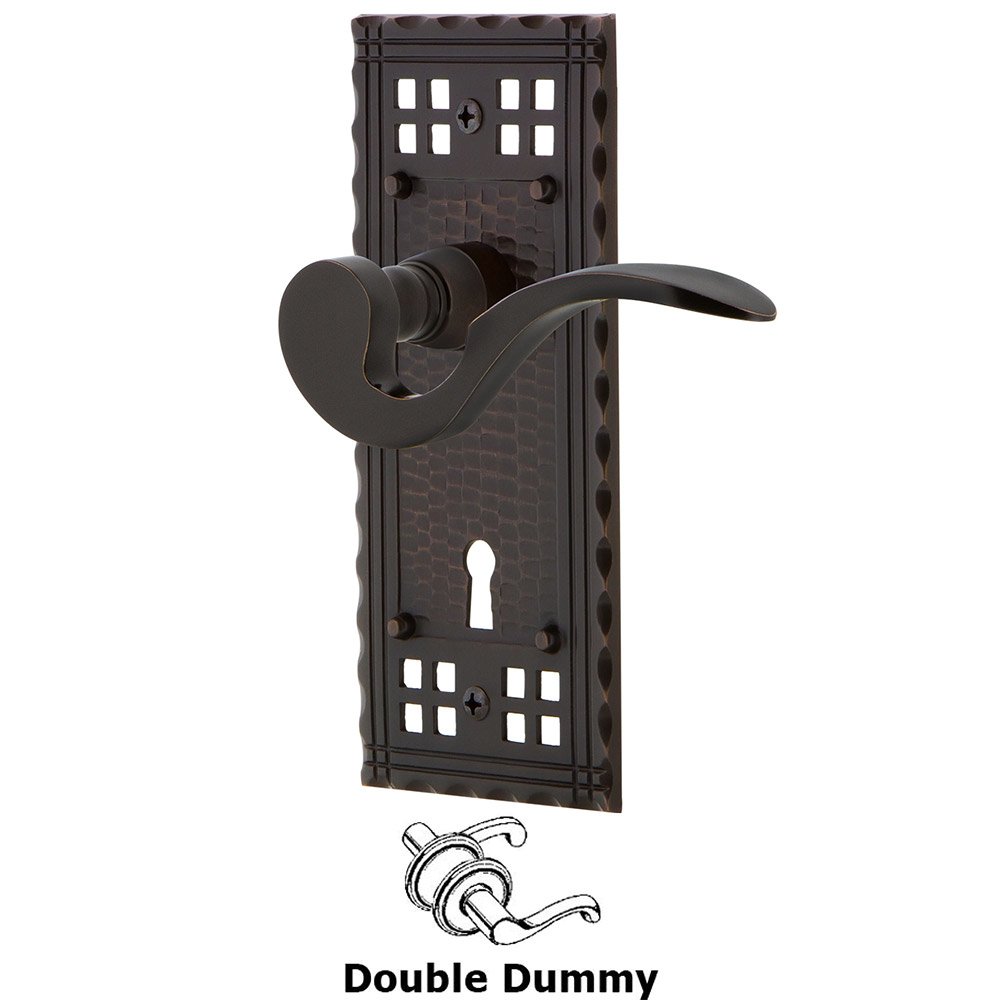 Craftsman Plate Double Dummy with Keyhole and  Manor Lever in Timeless Bronze