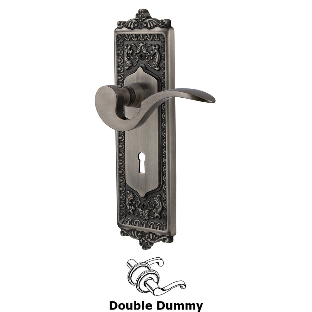 Egg & Dart Plate Double Dummy with Keyhole and  Manor Lever in Antique Pewter