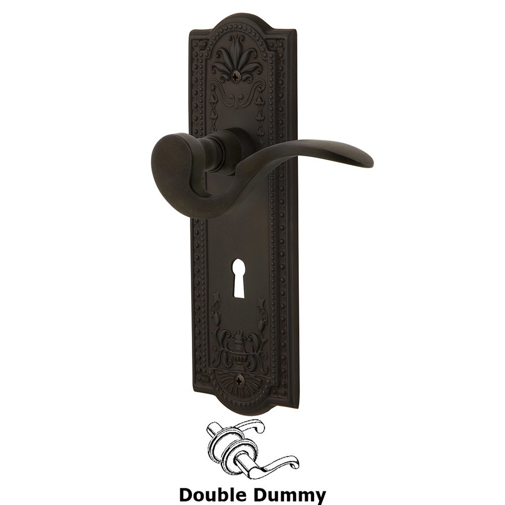 Meadows Plate Double Dummy with Keyhole and  Manor Lever in Oil-Rubbed Bronze