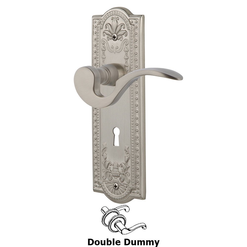 Meadows Plate Double Dummy with Keyhole and  Manor Lever in Satin Nickel