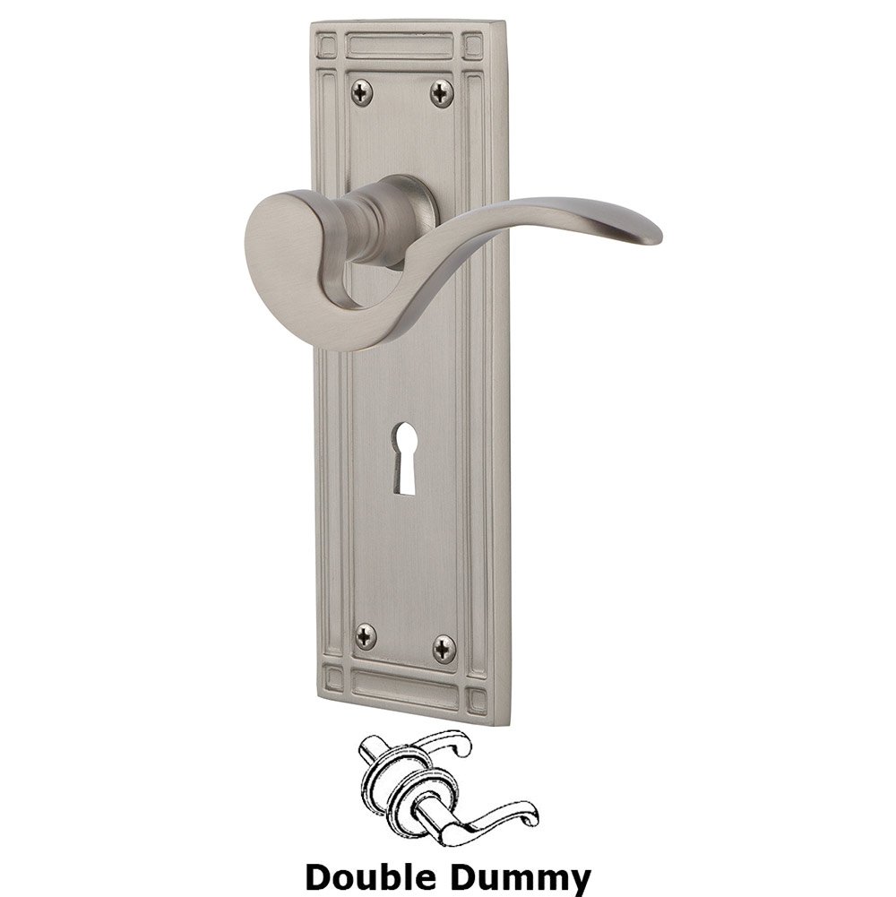 Mission Plate Double Dummy with Keyhole and  Manor Lever in Satin Nickel