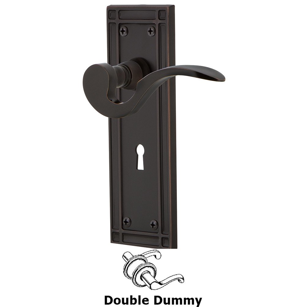 Mission Plate Double Dummy with Keyhole and  Manor Lever in Timeless Bronze