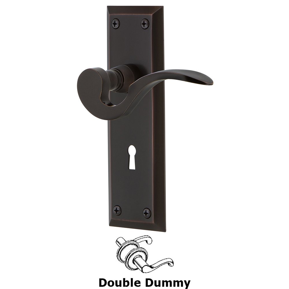 New York Plate Double Dummy with Keyhole and  Manor Lever in Timeless Bronze