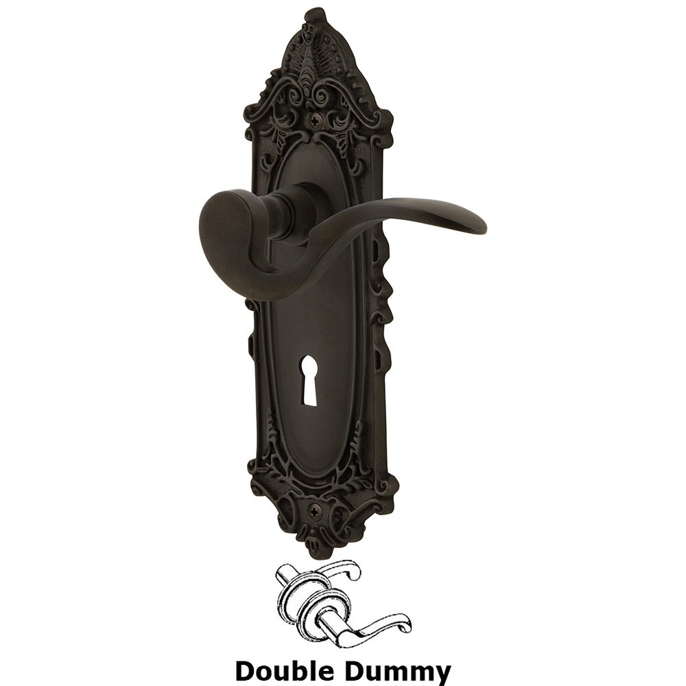 Victorian Plate Double Dummy with Keyhole and  Manor Lever in Oil-Rubbed Bronze