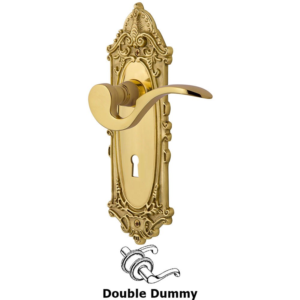 Victorian Plate Double Dummy with Keyhole and  Manor Lever in Polished Brass