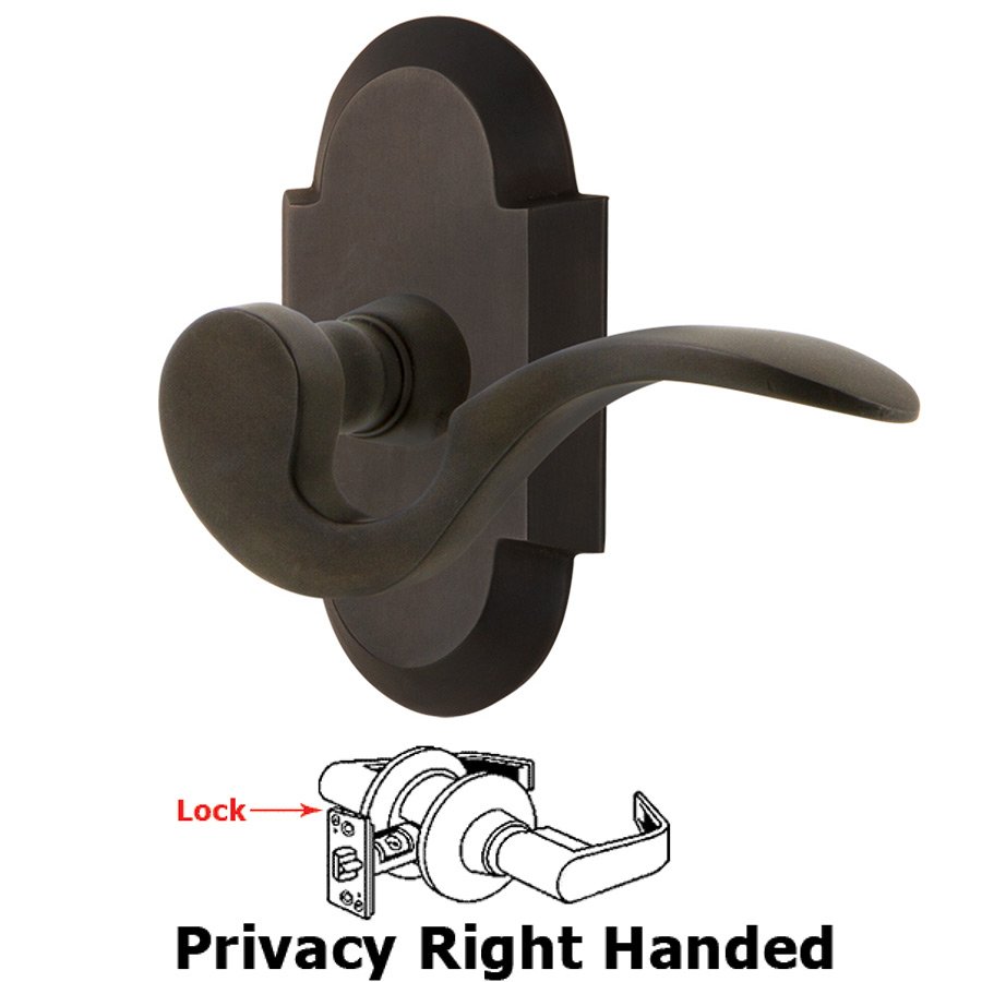Cottage Plate Privacy Right Handed Manor Lever in Oil-Rubbed Bronze