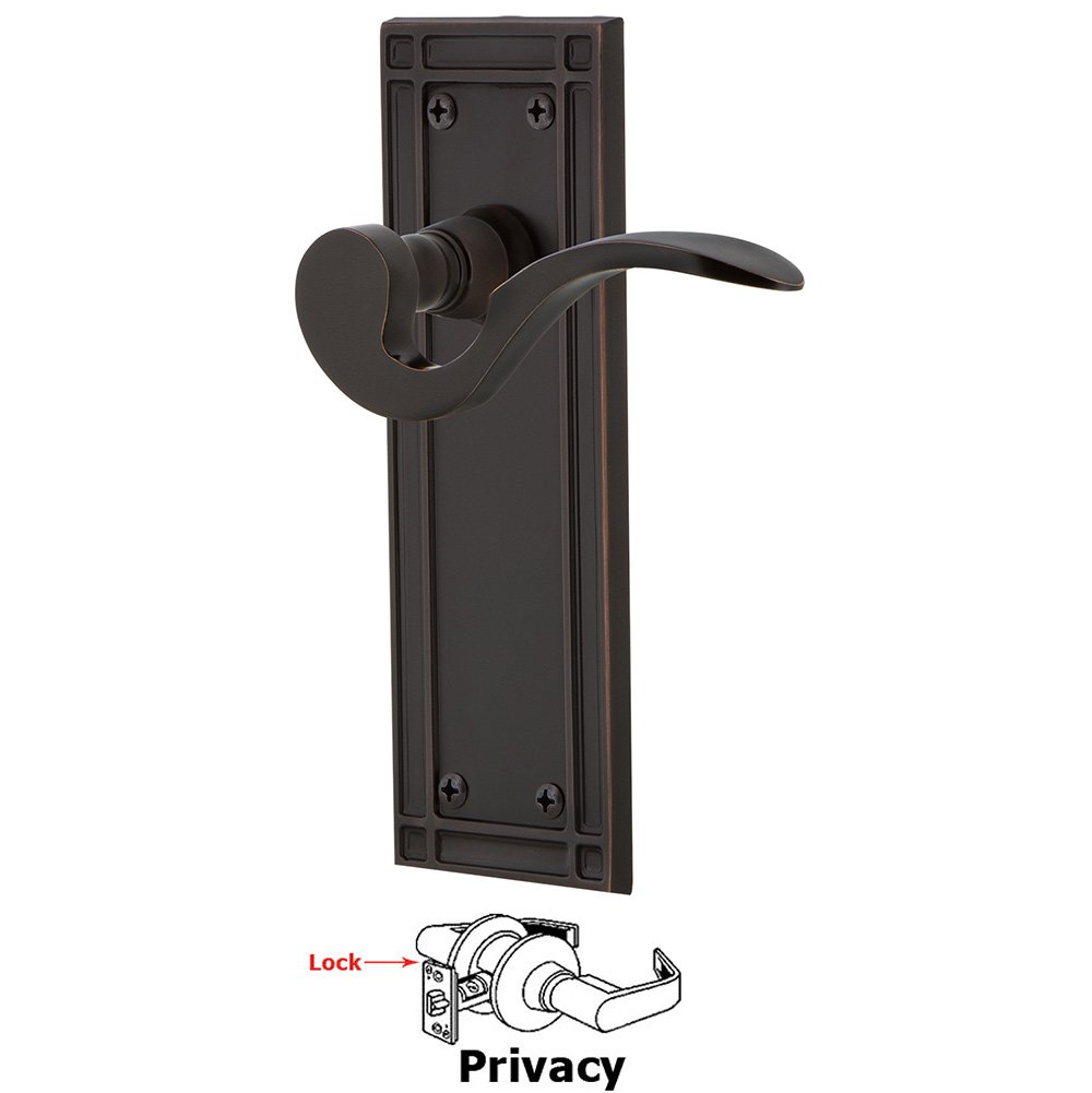 Mission Plate Privacy Manor Lever in Timeless Bronze